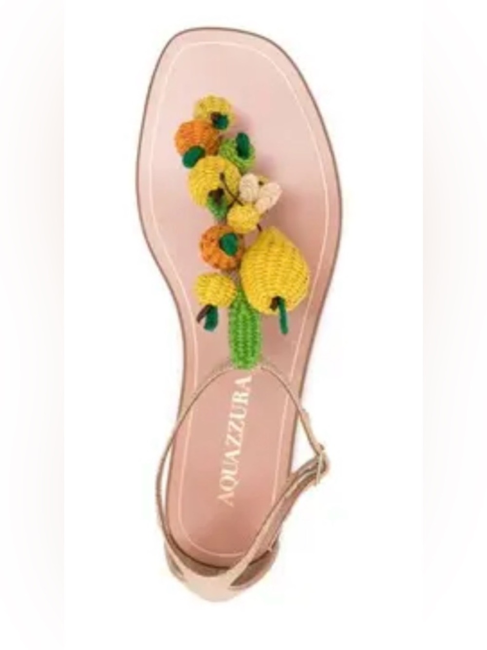 🍊NEW!! AQUAZZURA Citrus Punch Flat Sandals US 7 🍋